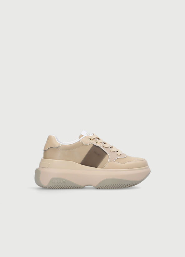 Beige Liu Jo Chunky Women's Sneakers | BZW-435026