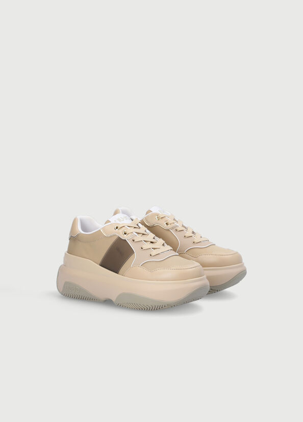 Beige Liu Jo Chunky Women's Sneakers | BZW-435026