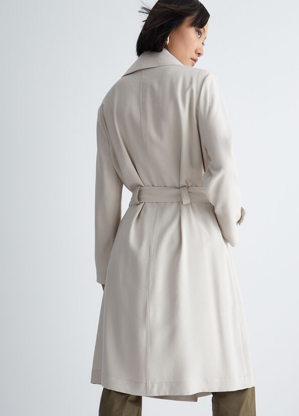 Beige Liu Jo Double-Breasted Trench Women's Coats | UJA-519268