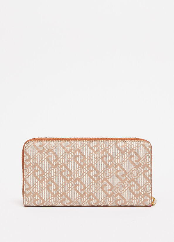 Beige Liu Jo Eco-Friendly With Print Women's Wallets | HVG-843759