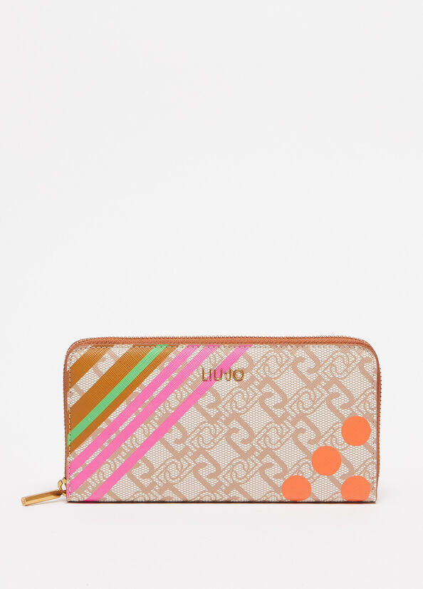 Beige Liu Jo Eco-Friendly With Print Women\'s Wallets | HVG-843759