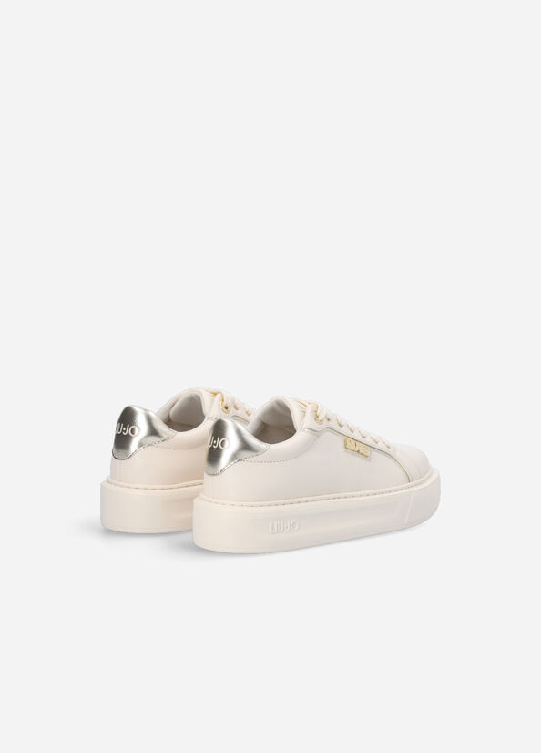 Beige Liu Jo Leather Women's Sneakers | IJD-852490