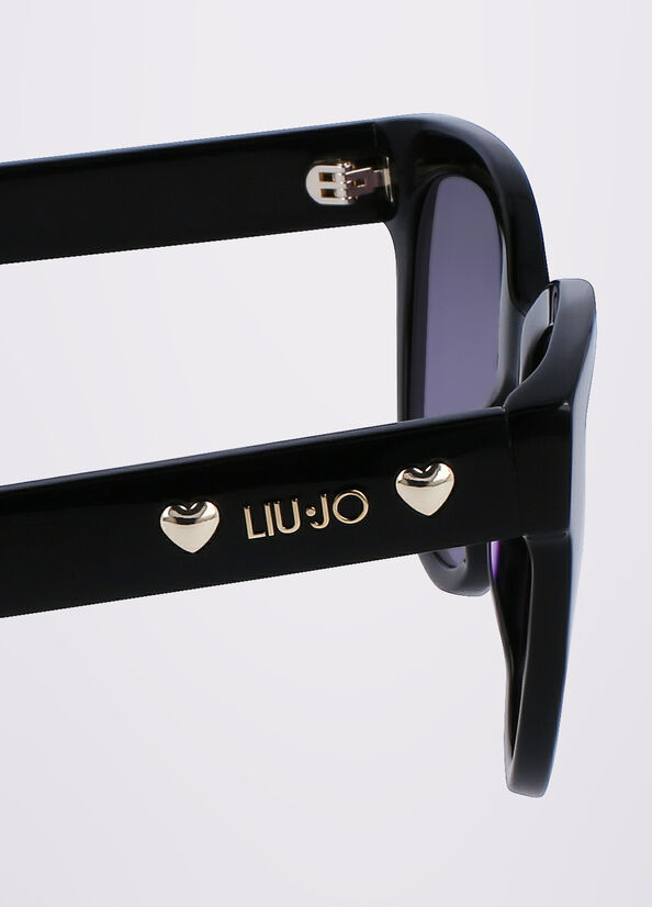 Black Liu Jo Acetate Women's Sunglasses | USJ-509268