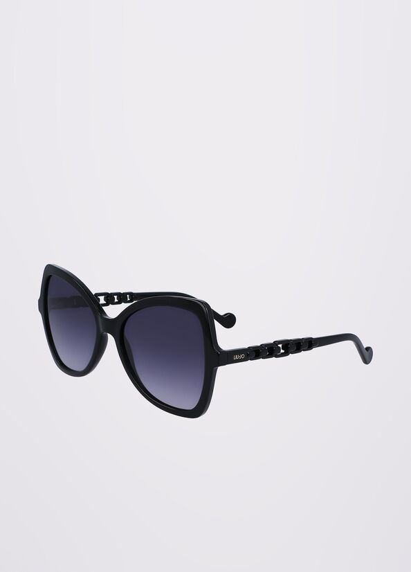 Black Liu Jo Butterfly Women's Sunglasses | WFS-596102