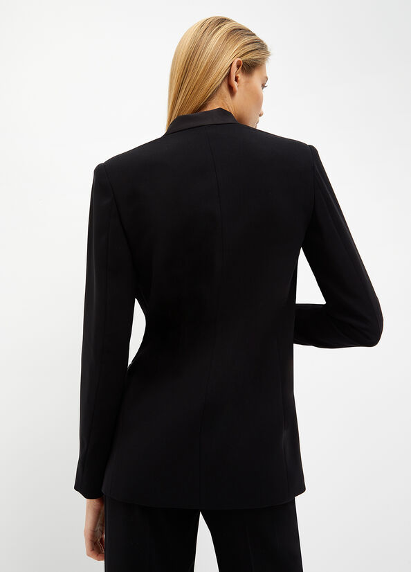 Black Liu Jo Crepe Blazer Women's Jackets | MGJ-307216