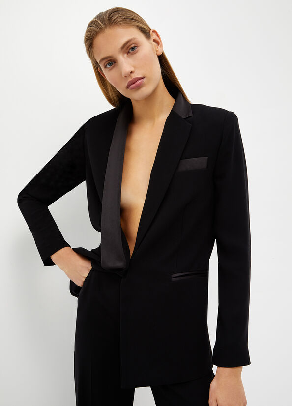 Black Liu Jo Crepe Blazer Women\'s Jackets | MGJ-307216