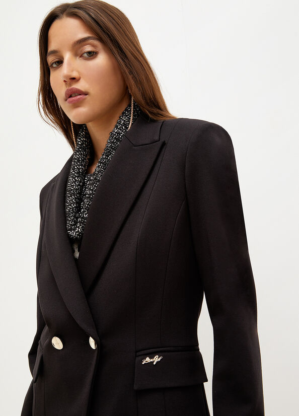 Black Liu Jo Double-Breasted Stretch Blazer Women's Jackets | XZU-350297