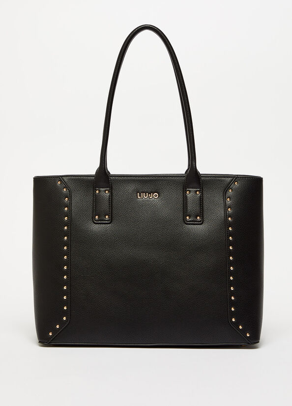 Black Liu Jo Eco-FriendlyWith Charm Women's Shopper Bag | TIU-812904