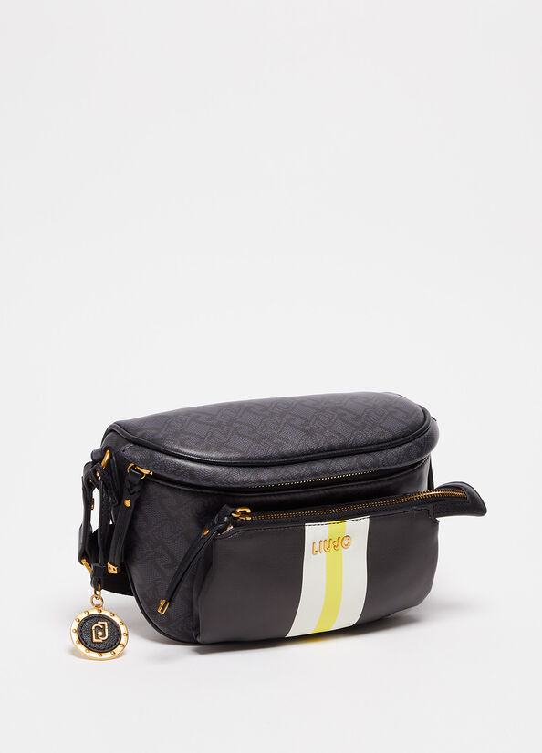 Black Liu Jo Eco-FriendlyWith Logo And Charm Women's Belt Bags | IFH-520467