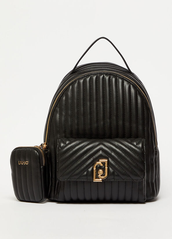 Black Liu Jo Eco-Friendly Quilted Women's Backpacks | JFK-814937