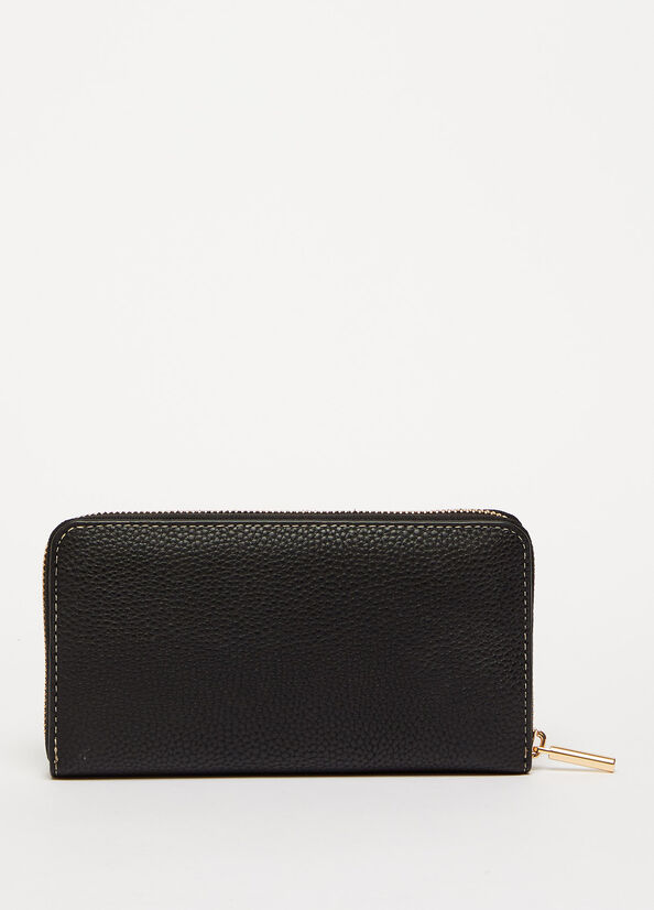 Black Liu Jo Eco-Friendly Zip-Around Women's Wallets | DLV-016873