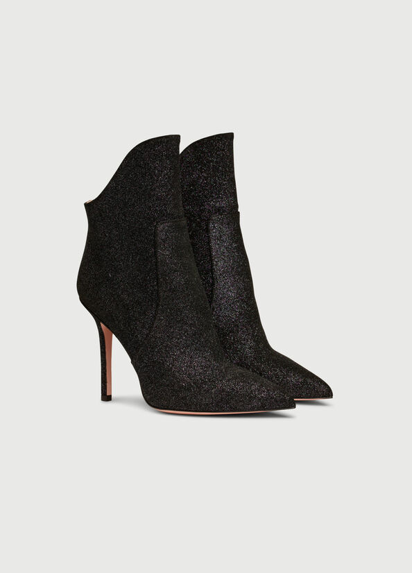 Black Liu Jo Glitter With Stiletto Heel Women's Ankle Boots | ZVG-837529