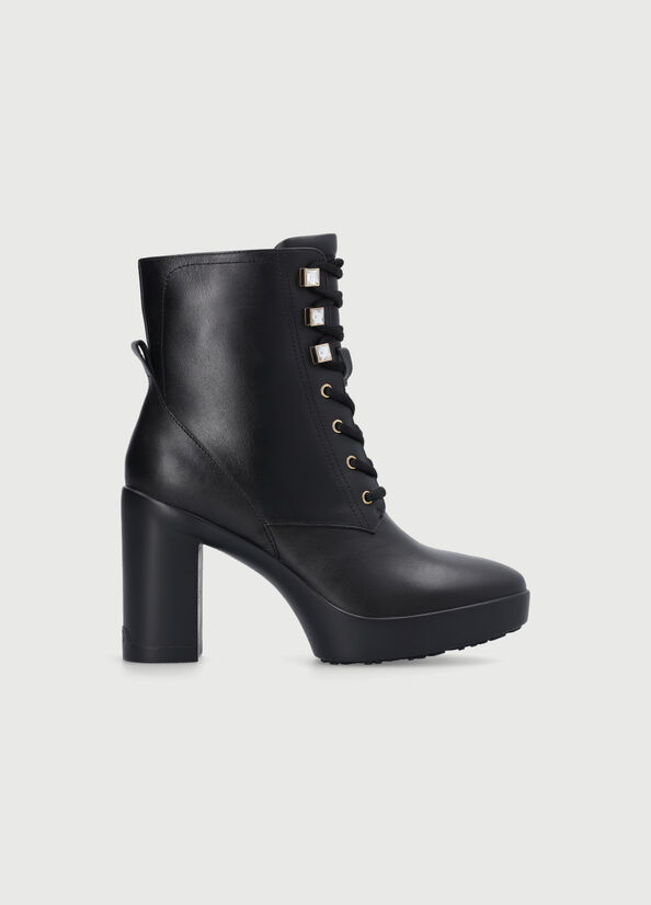 Black Liu Jo Laceup With Wide Heel Women's Ankle Boots | TJK-679401