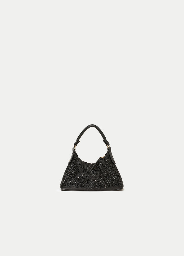 Black Liu Jo Mini Hobo With Gemstones Women's Crossbody Bags | VPC-451693