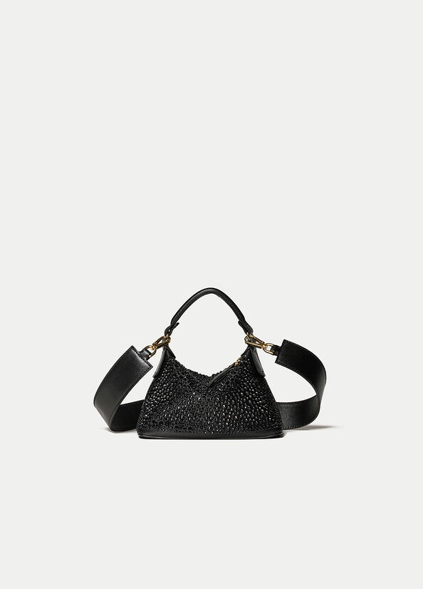 Black Liu Jo Mini Hobo With Gemstones Women\'s Crossbody Bags | VPC-451693