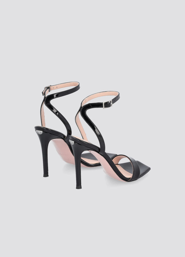 Black Liu Jo Patent Leather Heeled Women's Sandals | XBP-786542