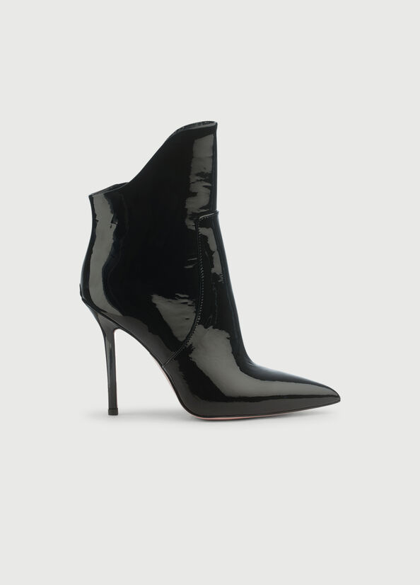 Black Liu Jo Patent Leather With Stiletto Heel Women's Ankle Boots | QCD-192560