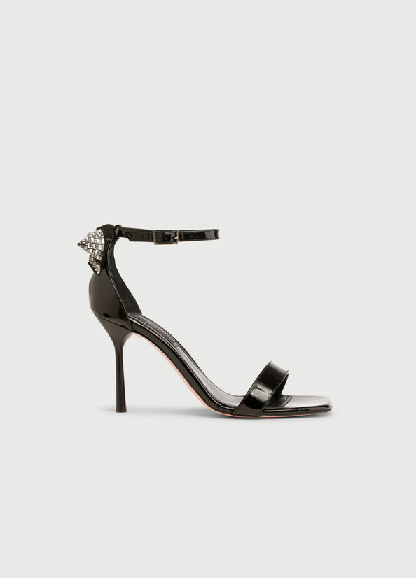 Black Liu Jo Patent Leather With Stiletto Heel Women's Sandals | ZFW-468031