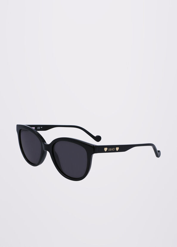 Black Liu Jo Rectangular Women's Sunglasses | KRV-360819