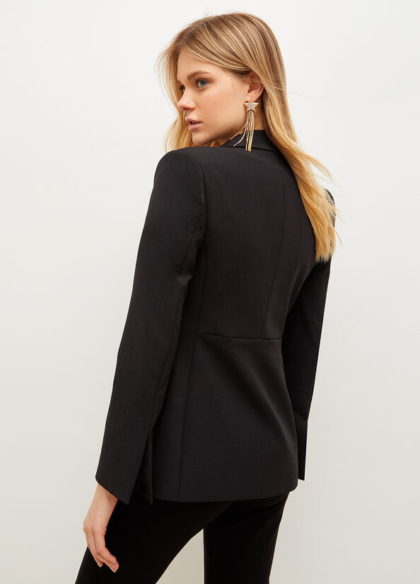 Black Liu Jo Stretch Fabric Blazer Women's Jackets | EUM-295371