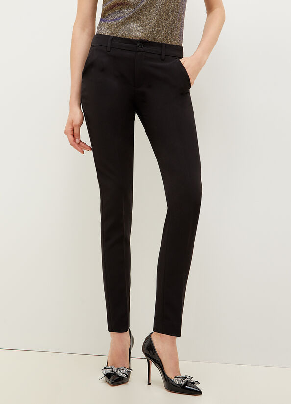 Black Liu Jo Twill Chinos Women\'s Pants | BXT-397106