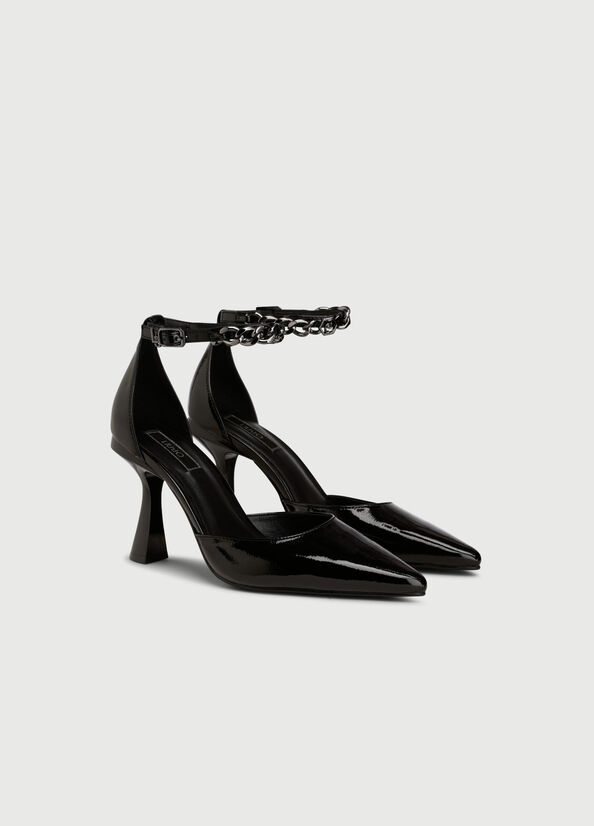 Black Liu Jo Two-Piece Patent Leather Women's High Heels | SLK-857342