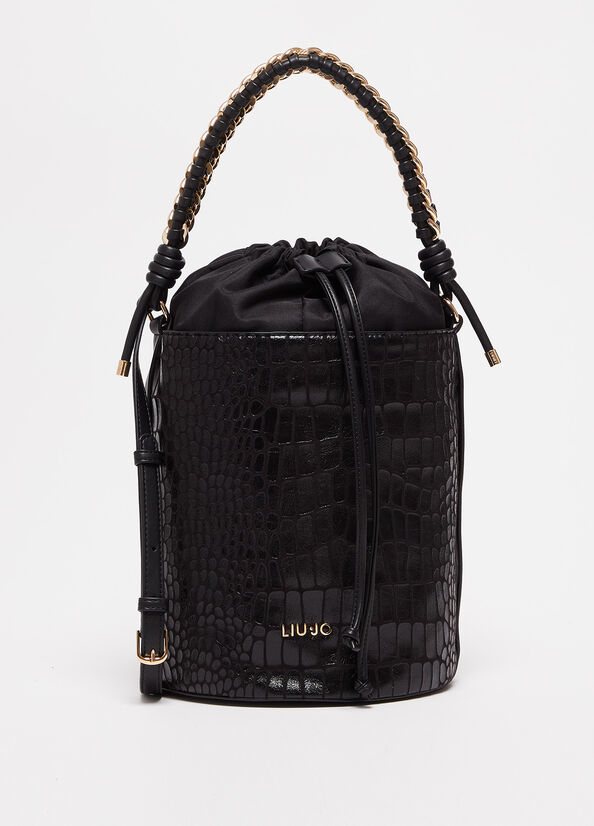 Black Liu Jo With Crocodile Print Women's Bucket Bags | BZT-291035