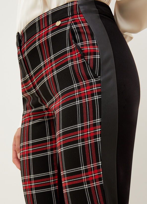 Black / Red Liu Jo Slim Fit Tartan Women's Pants | UQY-526810