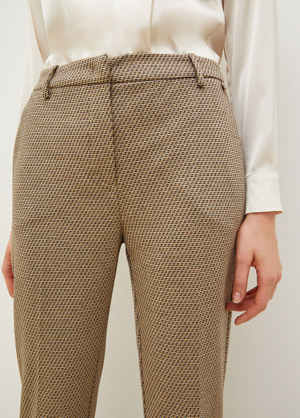 Brown / Black Liu Jo Jacquard Cigarette Women's Pants | HTC-852306