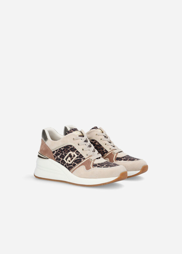 Brown Liu Jo Animal Print Women's Sneakers | KOZ-274930