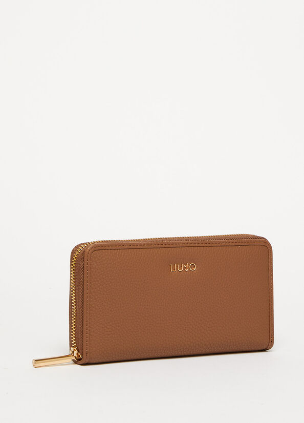 Brown Liu Jo Eco-Friendly Zip-Around Women's Wallets | VJT-679350