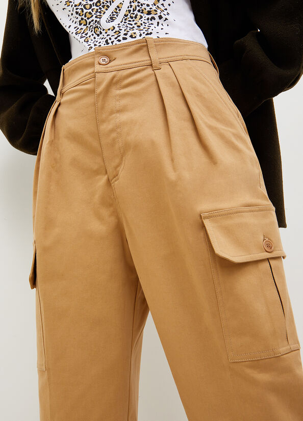 Brown Liu Jo Gabardine Cargo Women's Pants | PDT-876345