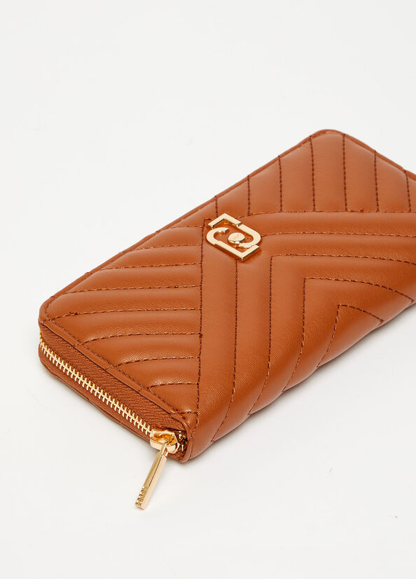 Brown Liu Jo Large Eco-Friendly Quilted Women's Wallets | QEW-543190