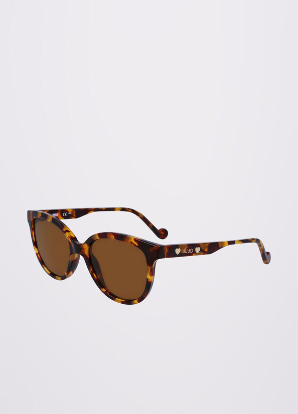 Brown Liu Jo Rectangular Women's Sunglasses | MZE-564278