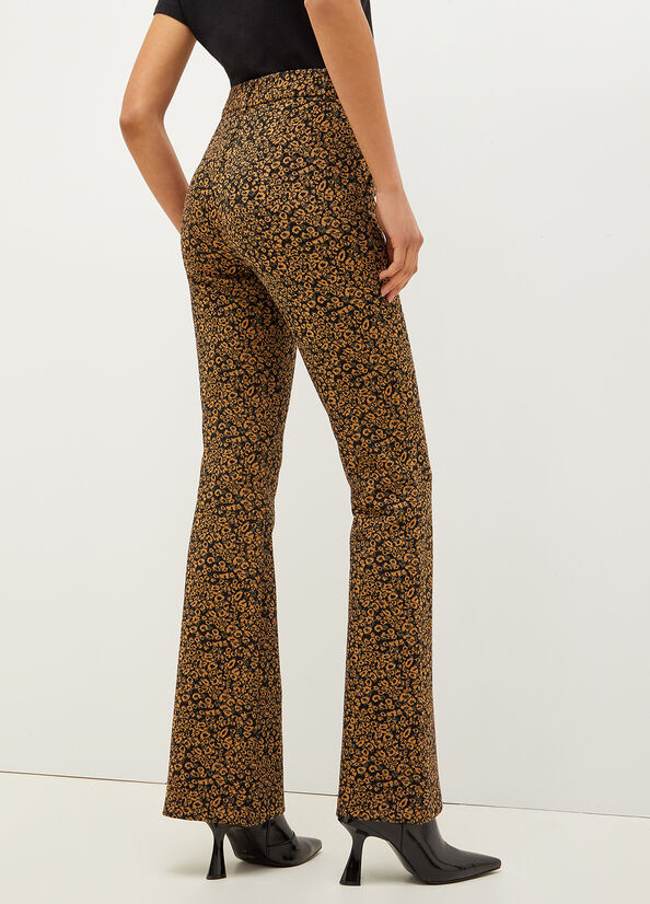 Brown Liu Jo Stretch Cotton Blend Animal Print Women's Pants | QKC-750341