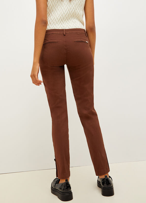 Brown Liu Jo Stretch Cotton Chinos Women's Pants | MOQ-482536