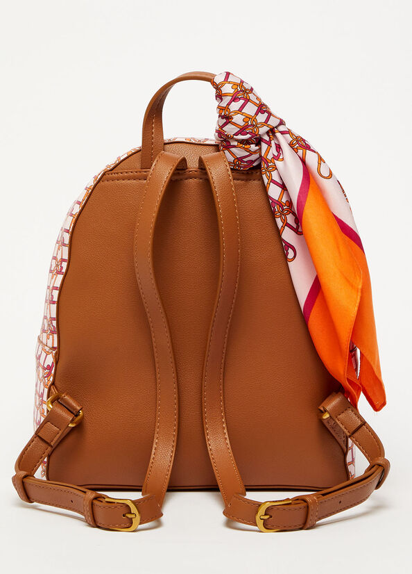 Brown Liu Jo With Printed Logo And Scarf Women's Backpacks | FPB-051263