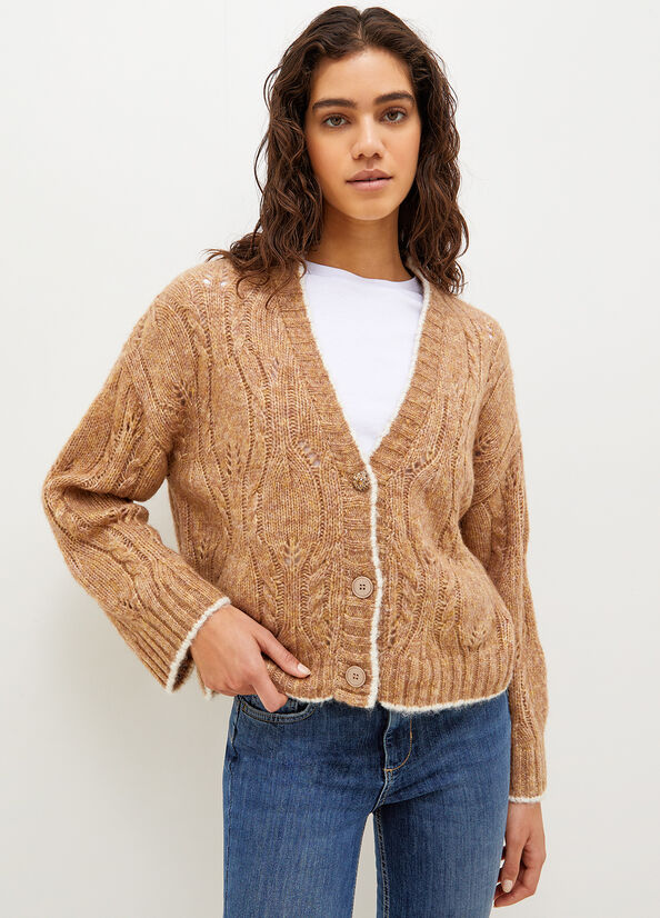 Brown Liu Jo Wool And Alpaca Cardigan Women\'s Sweaters | LIQ-048537