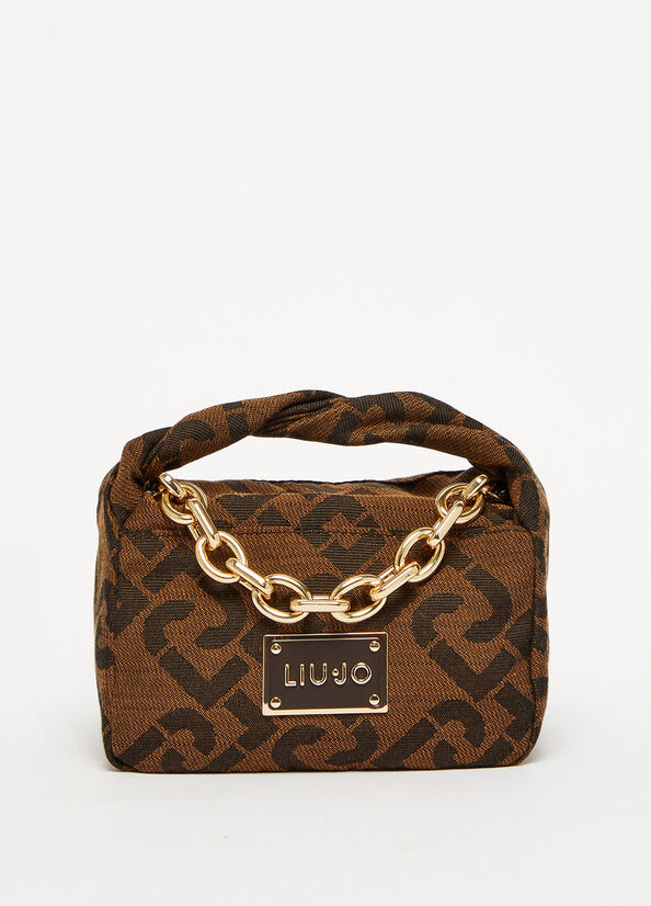 Chocolate Liu Jo With Jacquard Logo Women's Handbag | SOD-834967