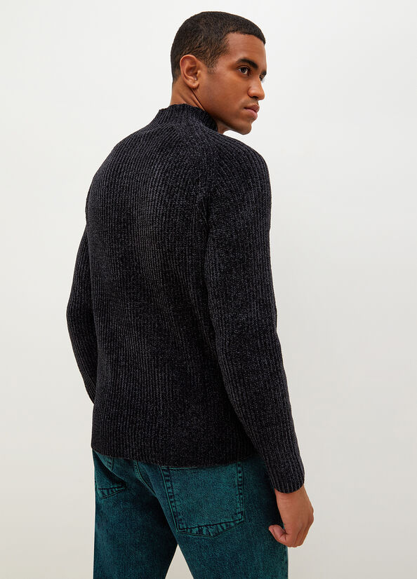 Dark Blue Liu Jo Chenille Men's Sweaters | CEF-359781