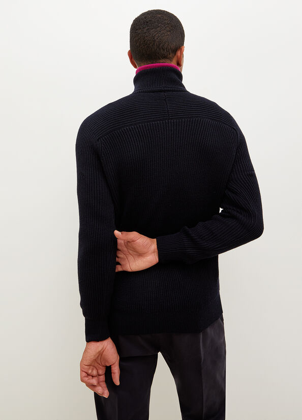 Dark Blue Liu Jo Woollen Turtleneck Men's Sweaters | VPH-842096