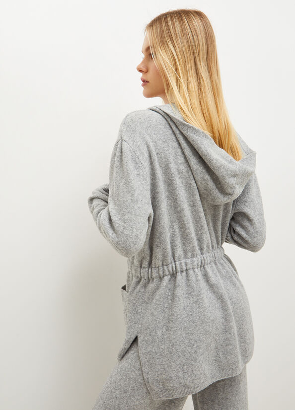 Dark Grey Liu Jo Hooded Cardigan Women's Sweaters | FLQ-628405