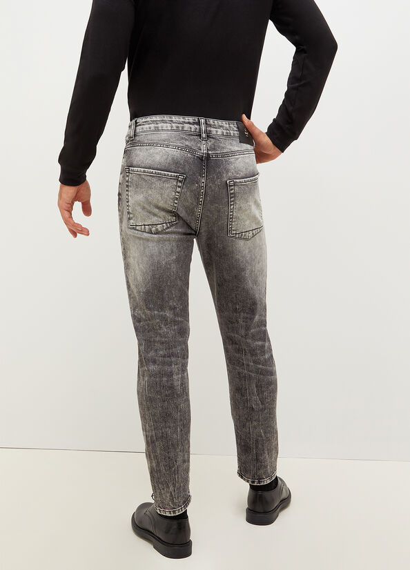 Dark Grey Liu Jo Twisted With Marbled Effect Men's Skinny Jeans | ZSO-195274