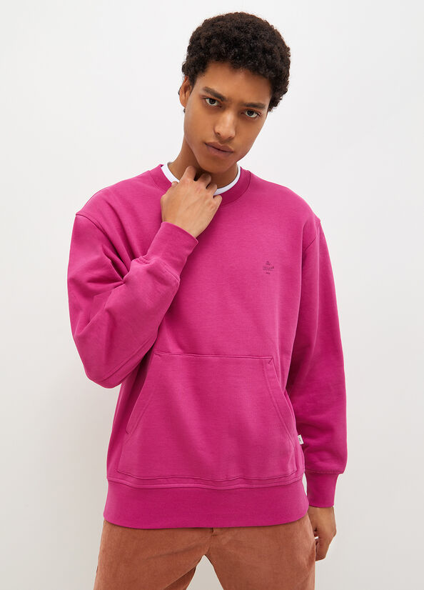 Fuchsia Liu Jo Crew Neck Men\'s Sweaters | DPJ-653279