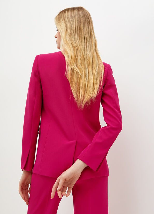 Fuchsia Liu Jo High-Tech Stretch Fabric Blazer Women's Jackets | BVX-567103