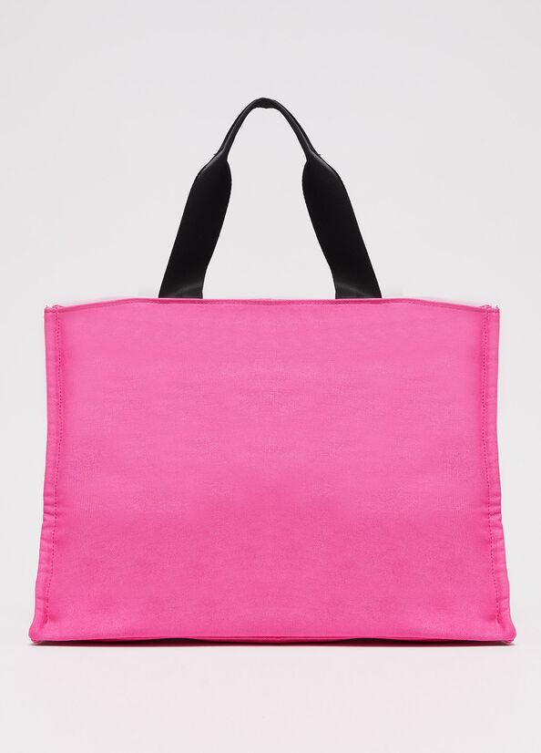 Fuchsia Liu Jo In Canvas With Logo Women's Shopper Bag | NJC-986205