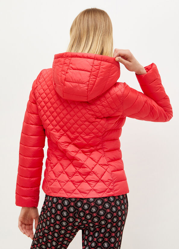 Fuchsia Liu Jo Quilted Down With Hood Women's Coats | HTZ-652374