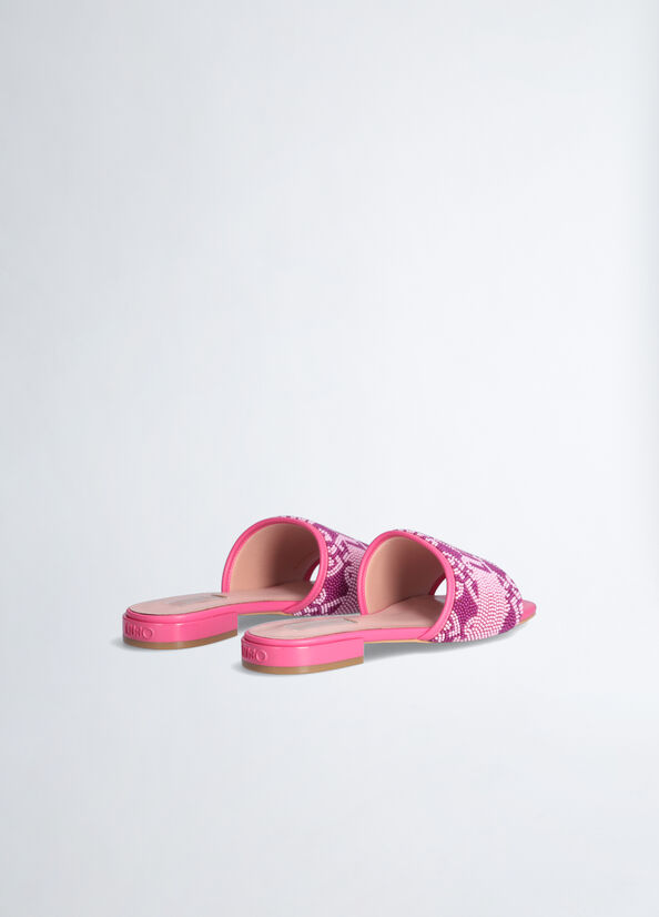 Fuchsia Liu Jo With Monogram Logo Women's Flat Shoes | QZV-392816