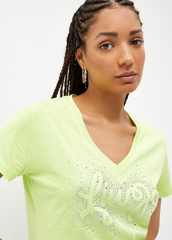 Green Liu Jo Eco-Friendly With Logo Women's Tops | TVR-368215