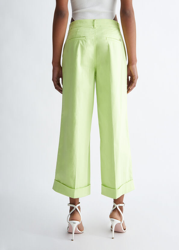 Green Liu Jo Flared Cropped Women's Pants | LVD-285417